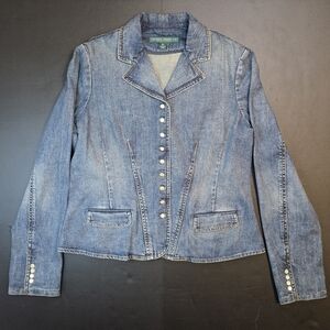 Ralph Lauren Blue Denim Jacket with Button Accents
